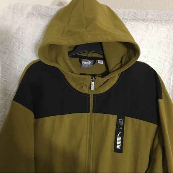 Puma Green & Black Color Block Sweater Hoodie Size XXL - Picture 5 of 14